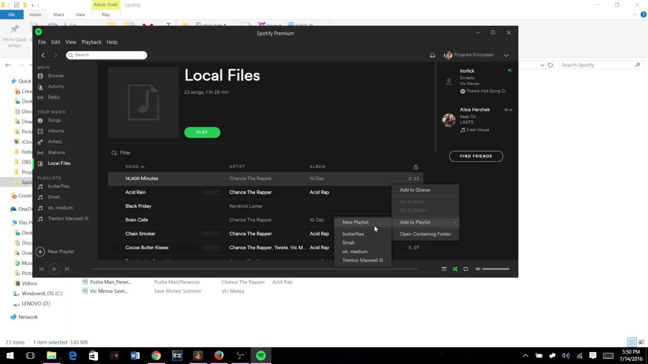 Spotify local files mobile